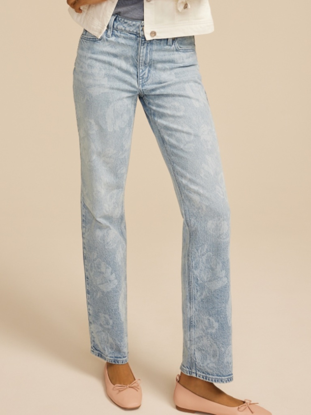 Floral High Rise Relaxed Straight Jean!